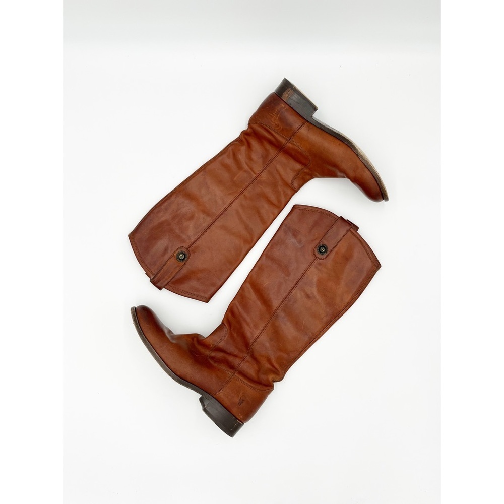 Frye Cognac Tan Leather Riding Style Knee High Boots Size 6.5